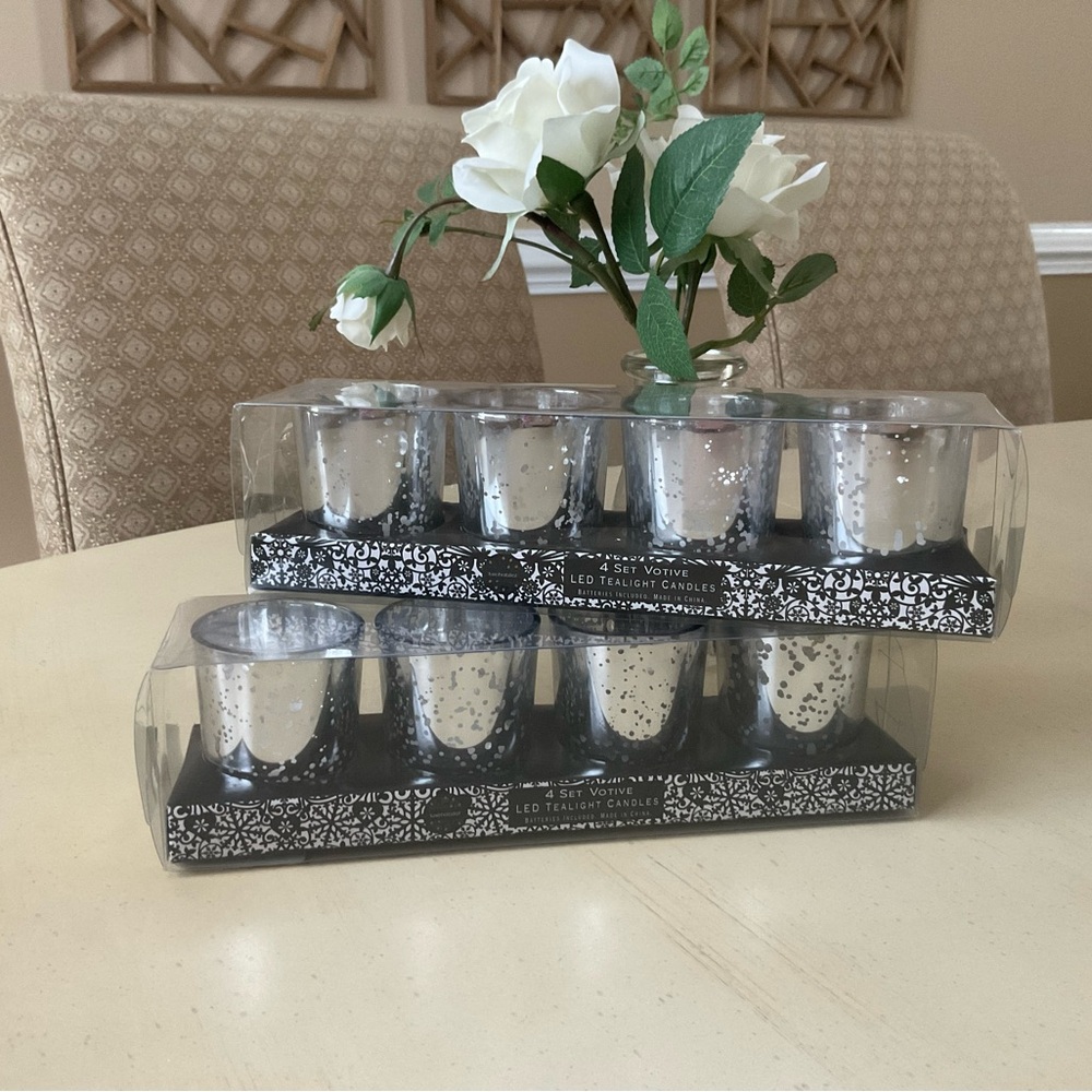 Boxed Set/4 Glass Votives & Tealights